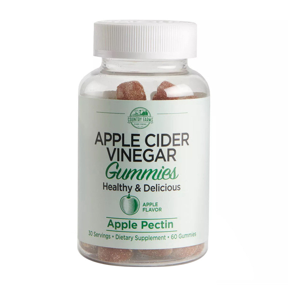 Country Farms Apple Cider Vinegar Gummy Supplement, Apple Flavor, 60 Ea